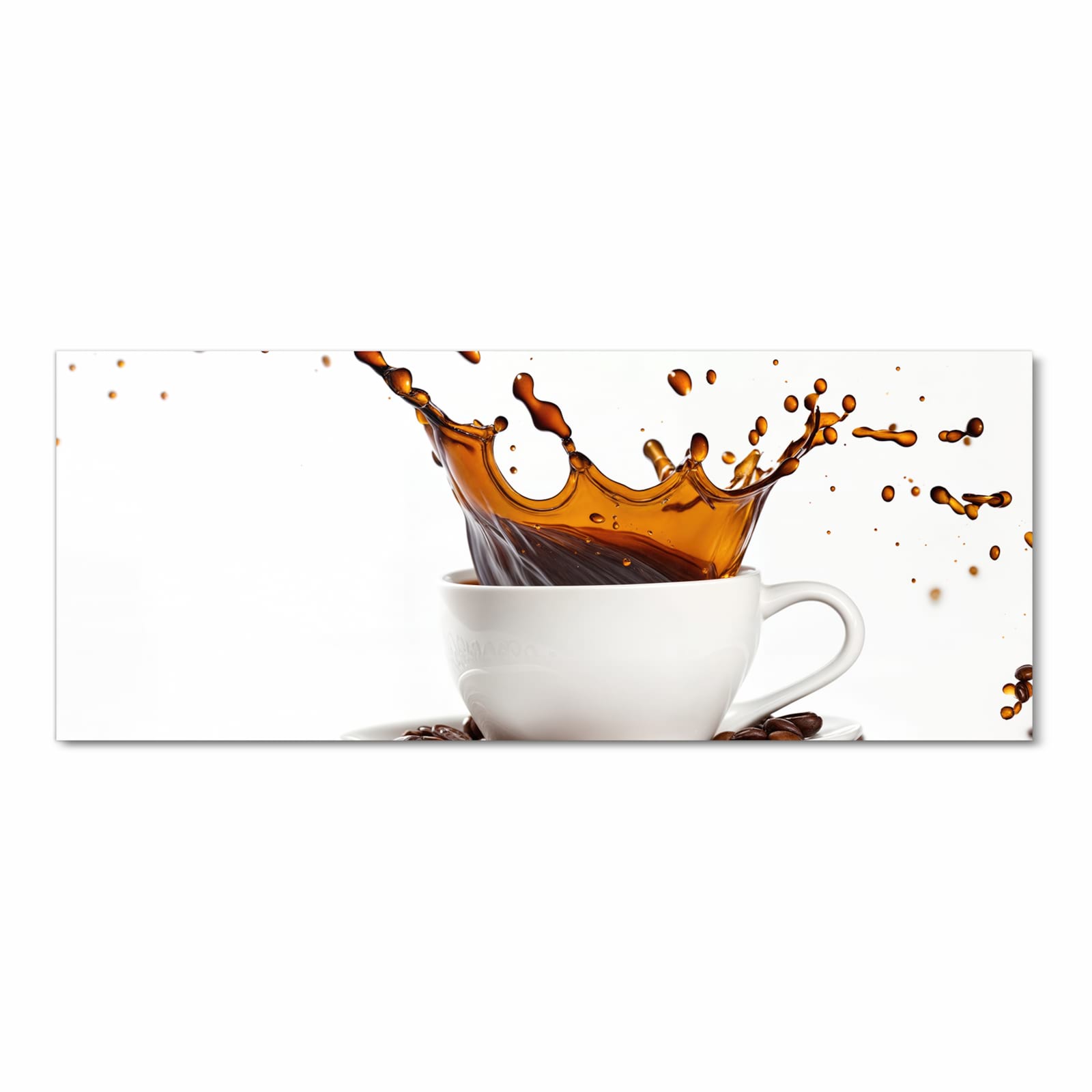 Hygienischer rutschfester Läufer mit Motiv Kaffeespritzer in Frontansicht für den Flur