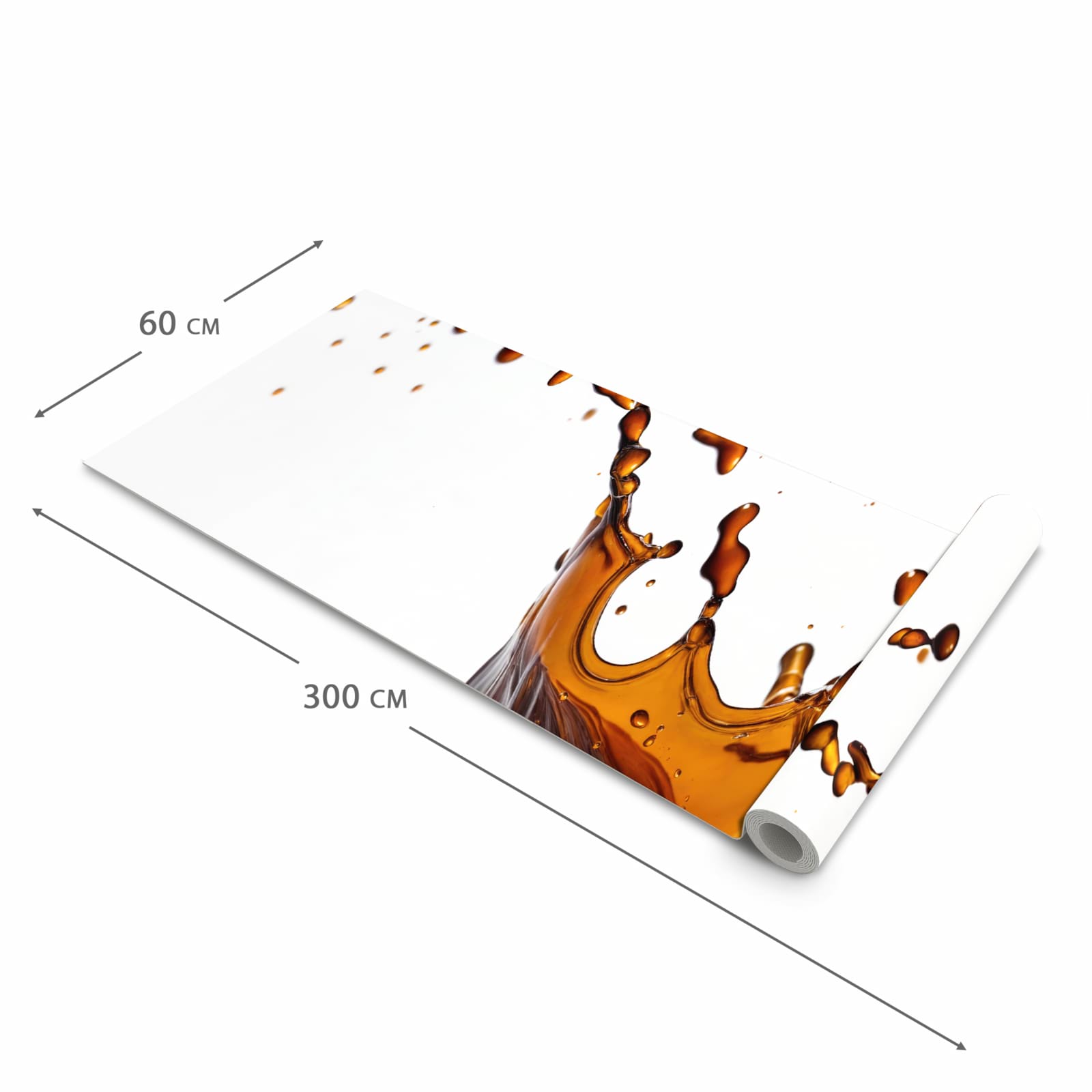 Dünner waschbarer Küchenteppich mit Motiv Kaffeespritzer in der Grösse 60x150 cm