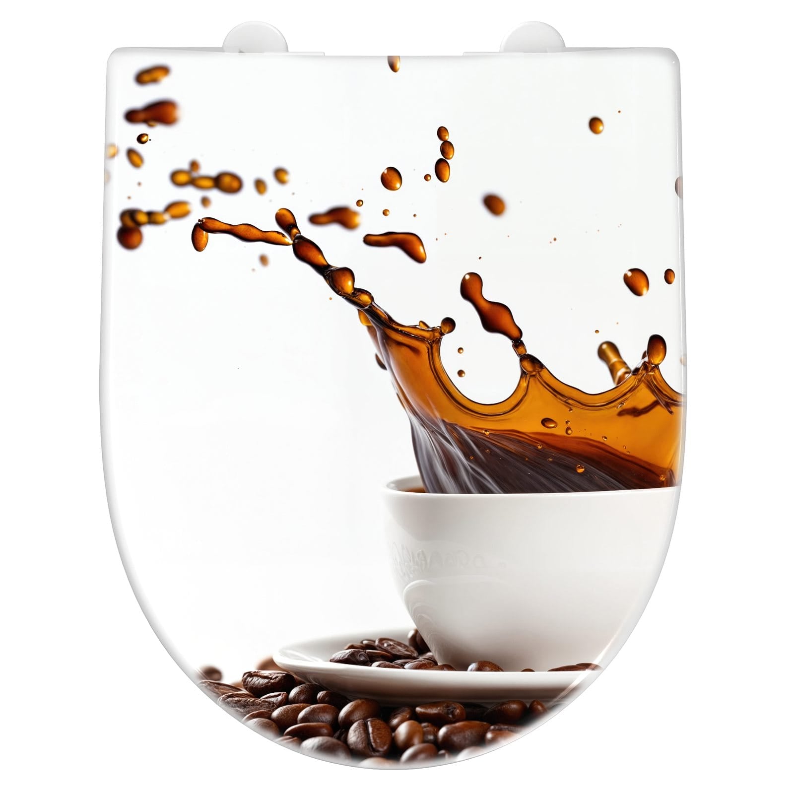 WC-Sitz mit Absenkautomatik Kaffeespritzer