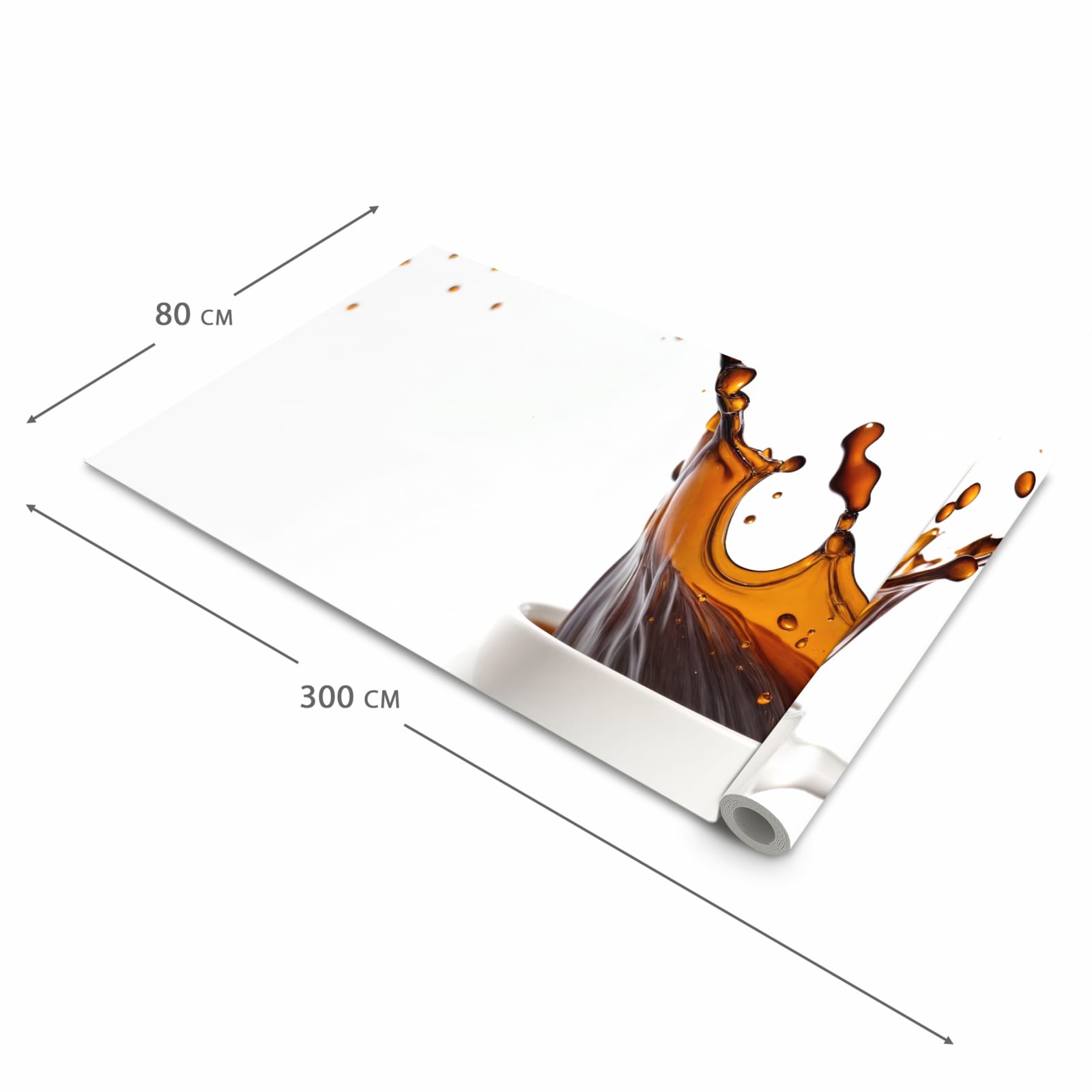 Zeitsparender Bodenläufer Teppich mit Motiv Kaffeespritzer in der Grösse 60x150 cm