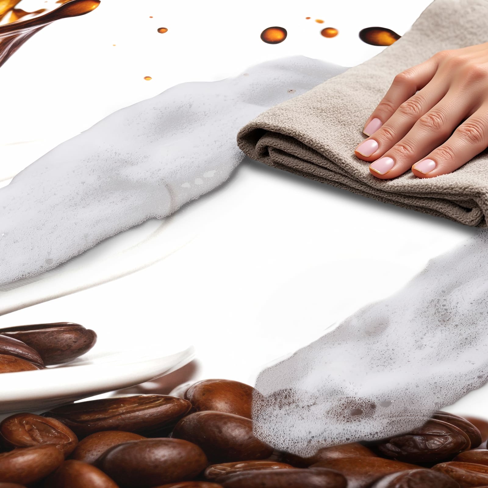 Rutschfester Küchenläufer mit Motiv Kaffeespritzer, einfach zu reinigen und schützt den Boden