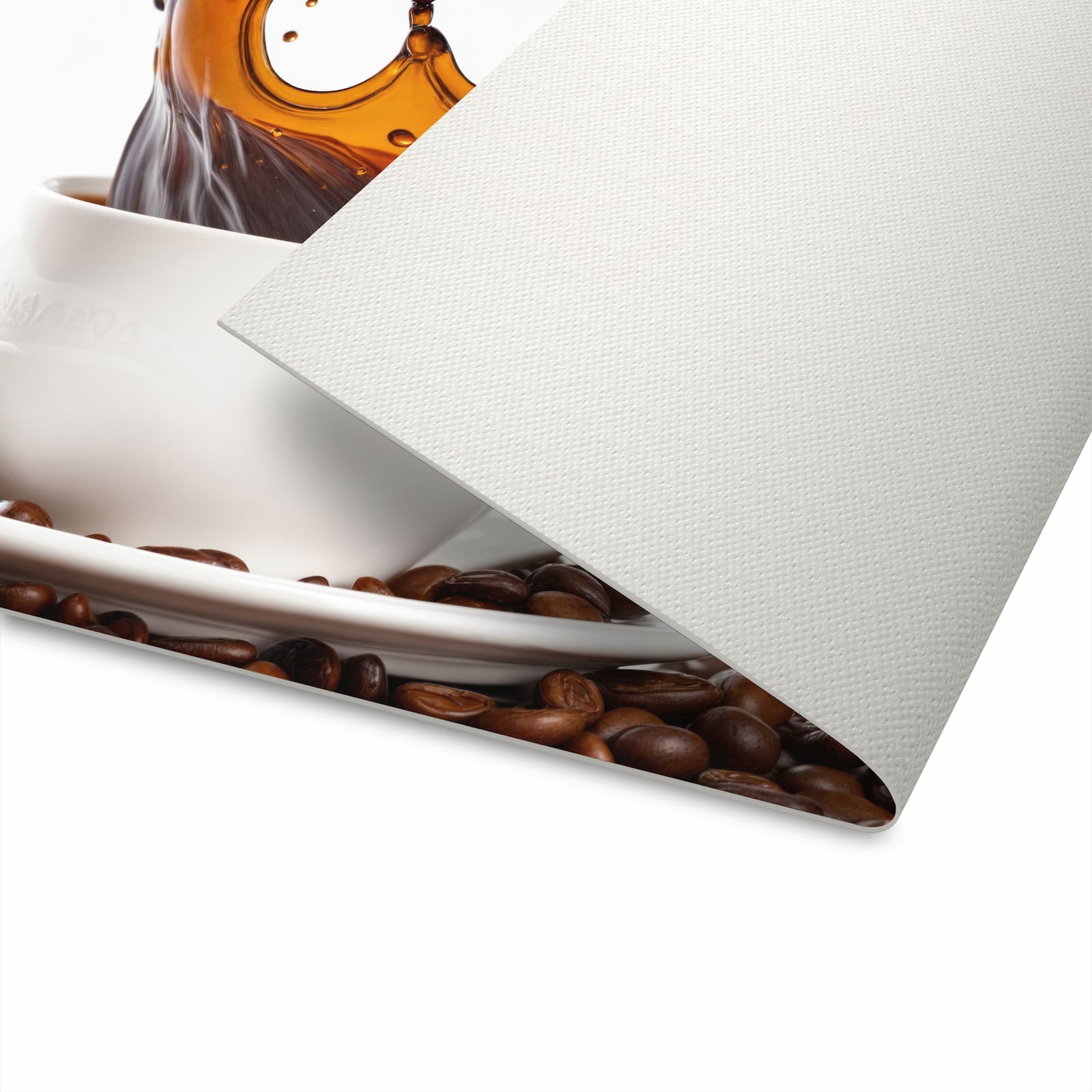 Fleckenresistenter abwaschbarer Küchenteppich mit Motiv Kaffeespritzer in der Unterseite