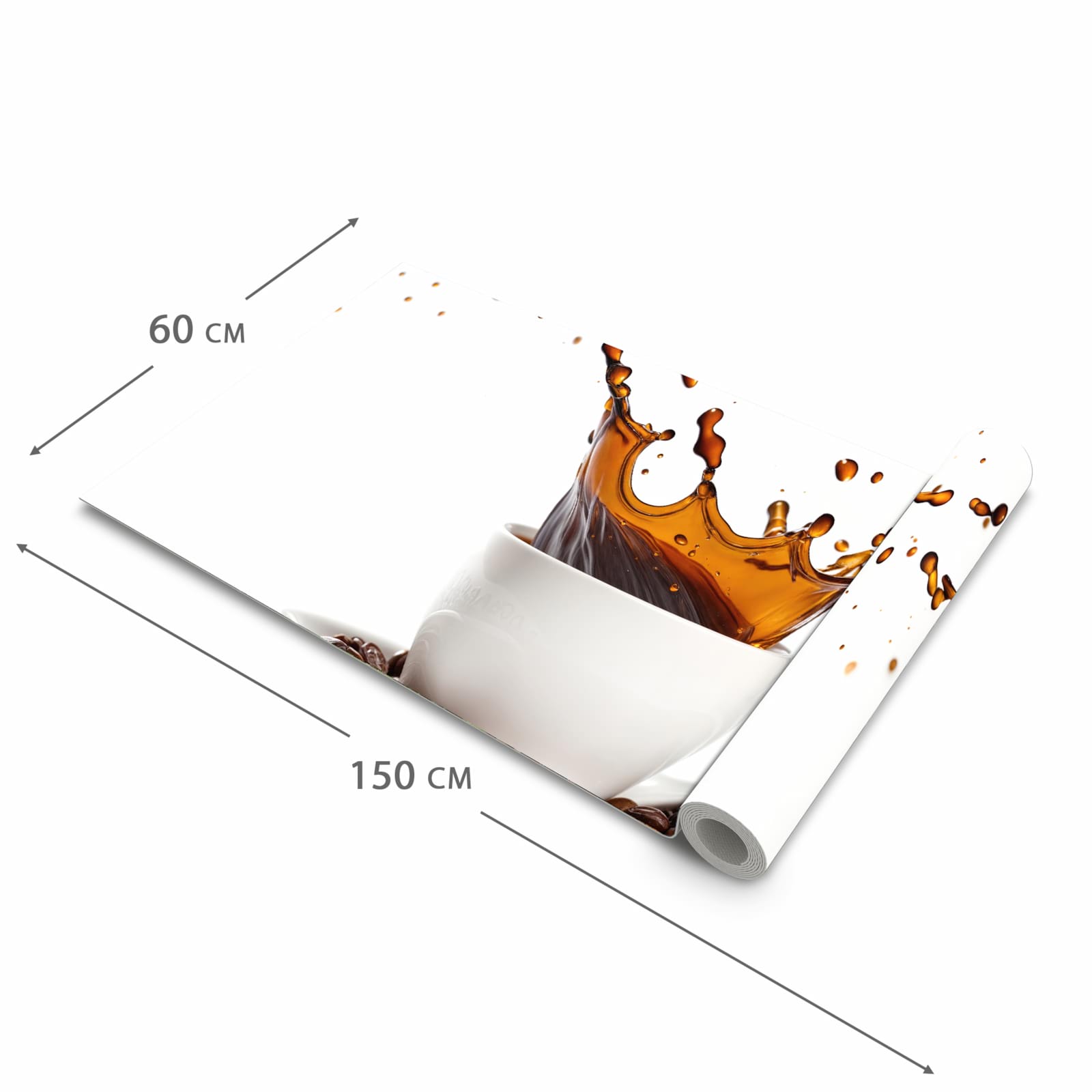 Langlebiger Läufer Eingangsbereich mit Motiv Kaffeespritzer in der Grösse 60x150 cm