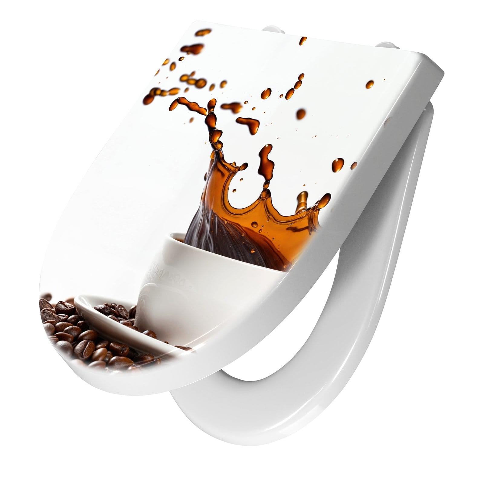 WC-Sitz mit Absenkautomatik Kaffeespritzer