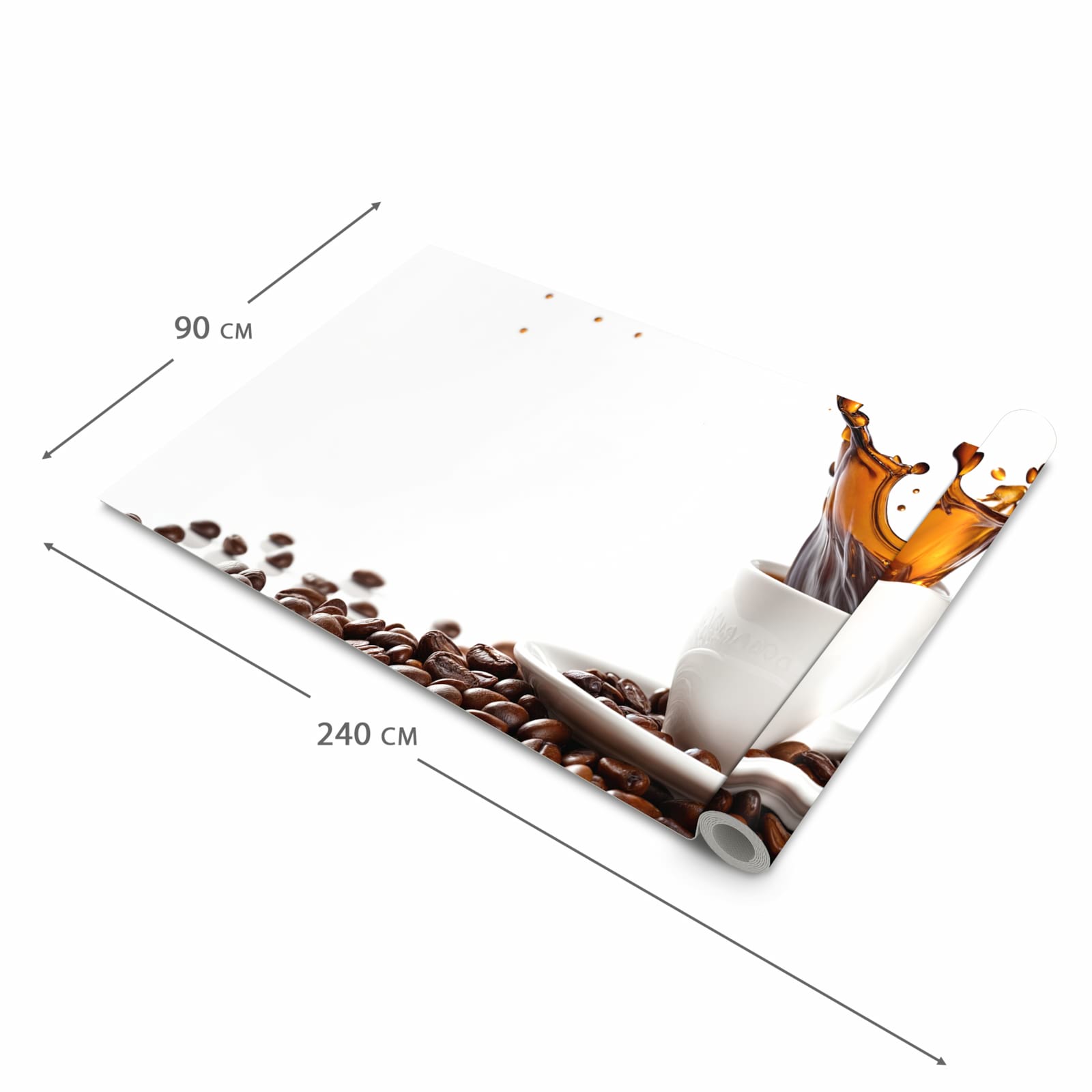 Abriebfester Küchenteppich mit Motiv Kaffeespritzer in der Grösse 60x150 cm