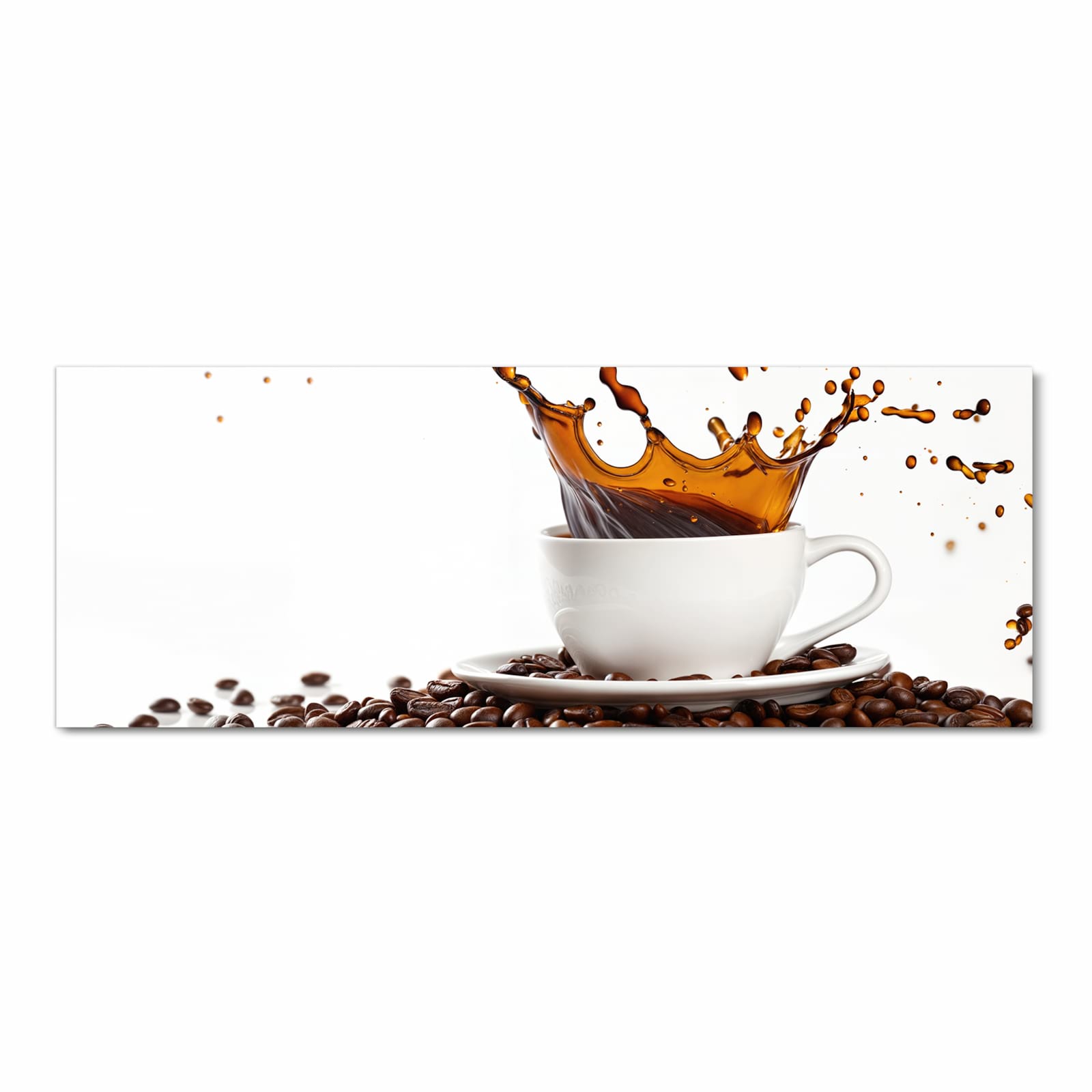 Farbbeständiger Küchenteppich mit Motiv Kaffeespritzer in Frontansicht