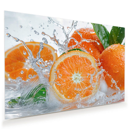Wandbild mit dem Motiv Orangen im Wasser