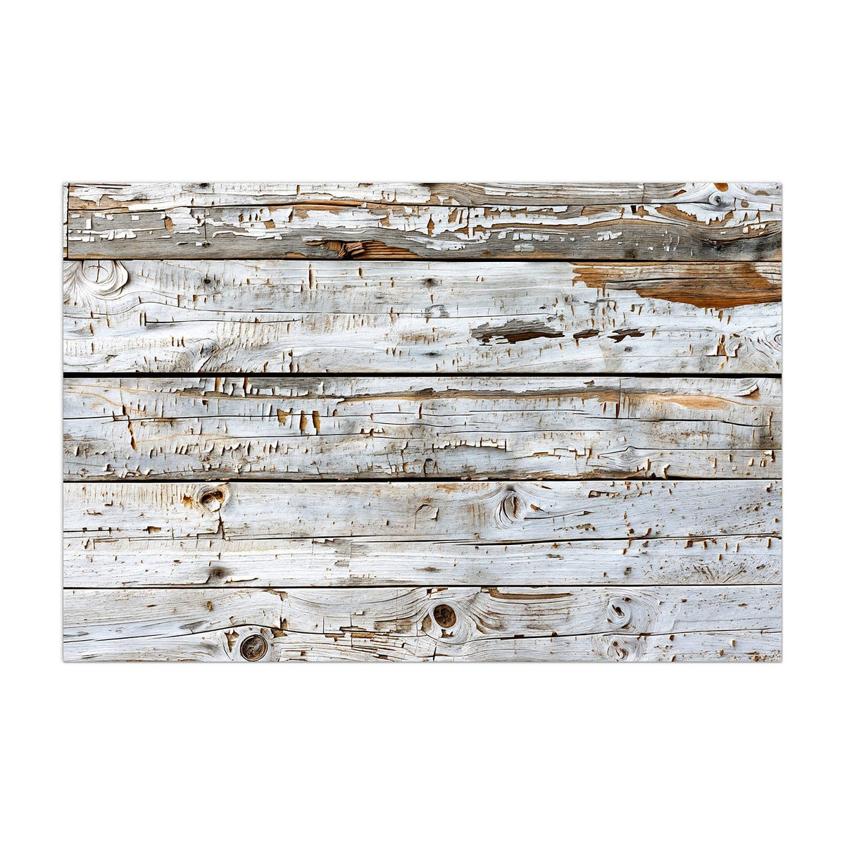 Küchenrückwand aus Glas Weiße Holzpatina im Hochformat, Motiv bildfüllend von vorn