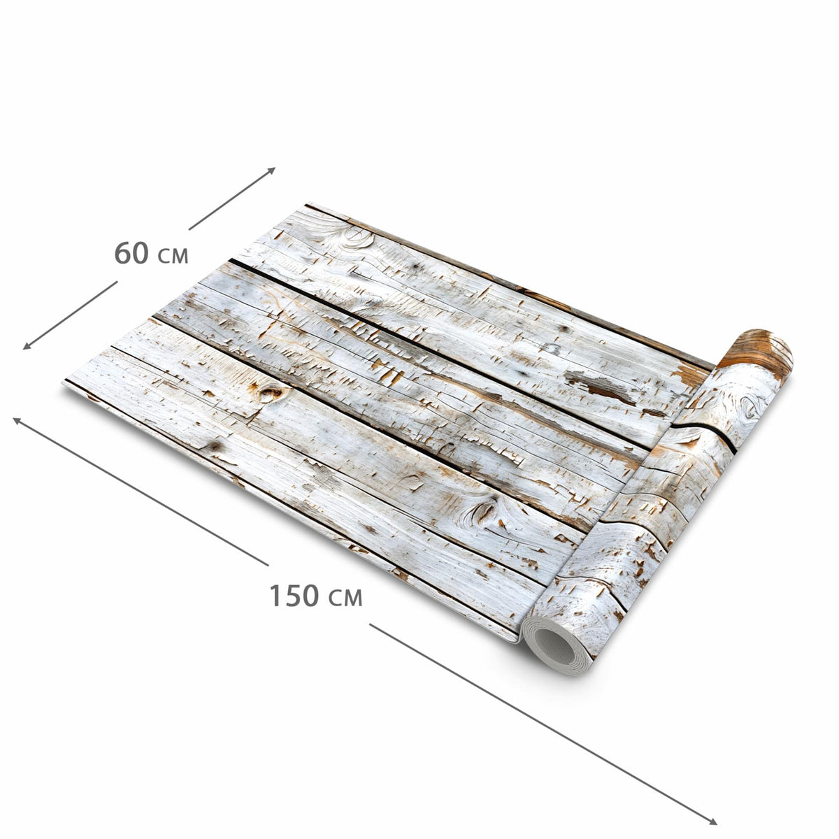Pflegeleichter moderner Küchenläufer mit Motiv Holzbretter von Verwitterte in der Grösse 80x280 cm