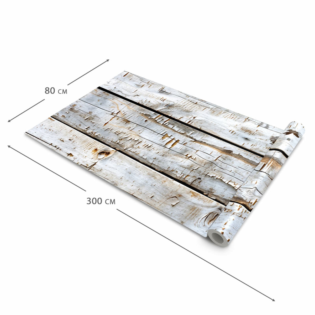 Küchenläufer mit Motiv Holzbretter von Verwitterte in der Grösse 80x280 cm für Ordnung & Übersicht
