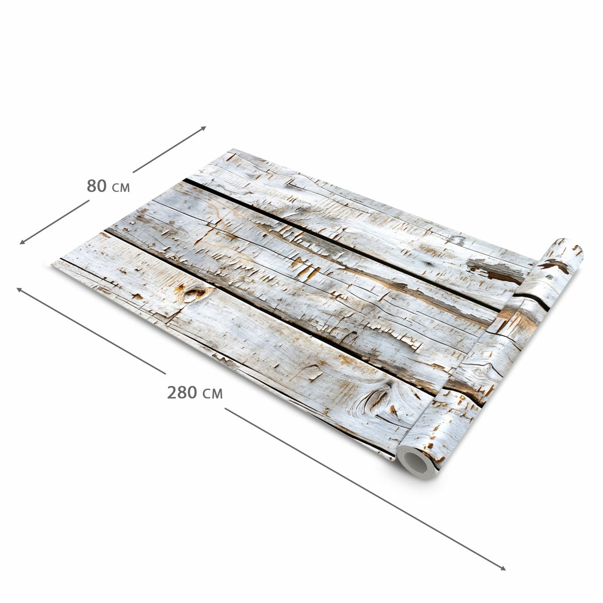 Bodenschonender Küchenteppich mit Motiv Holzbretter von Verwitterte in der Grösse 80x280 cm
