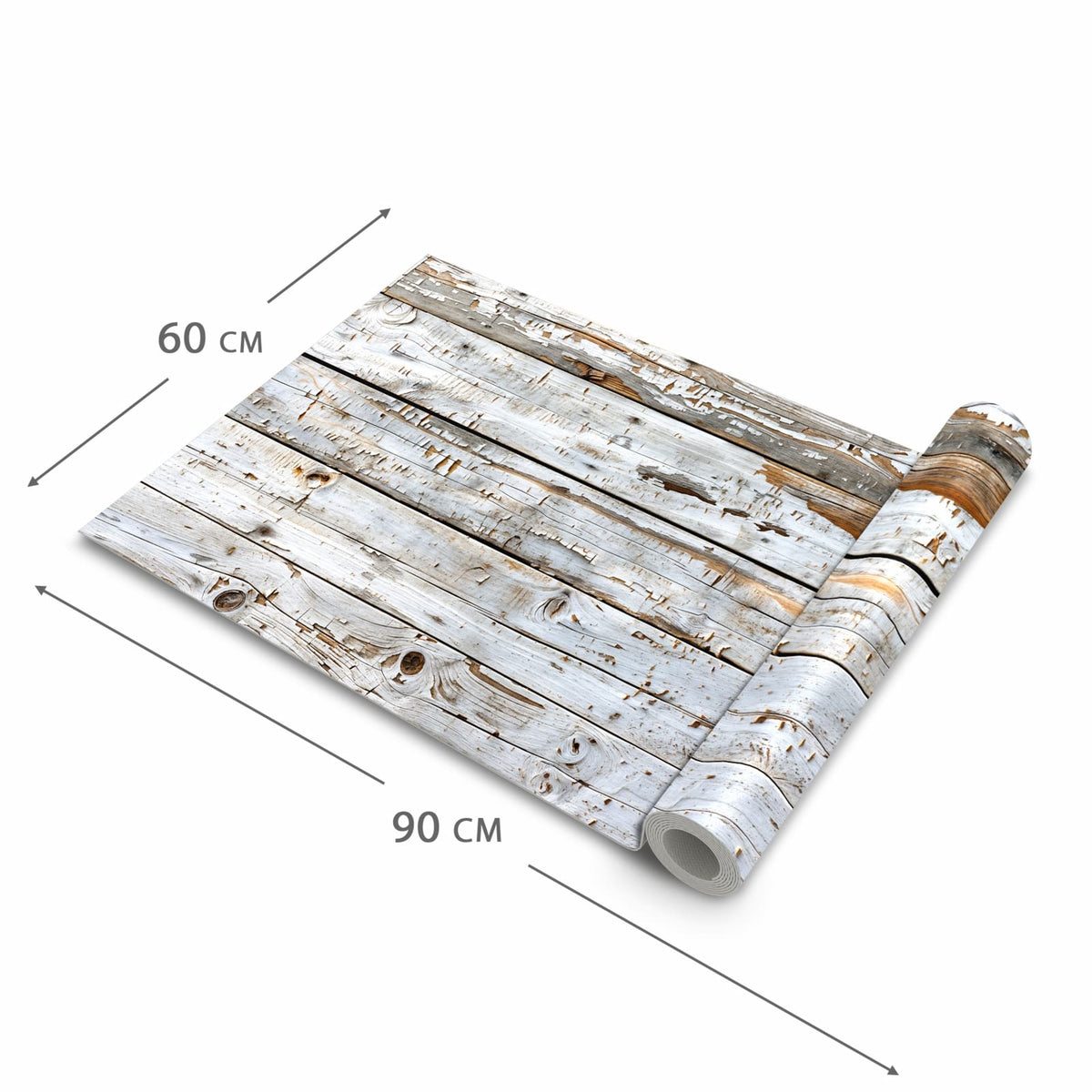 Langlebiger Teppich für Küche mit Motiv Holzbretter von Verwitterte in der Grösse 80x280 cm