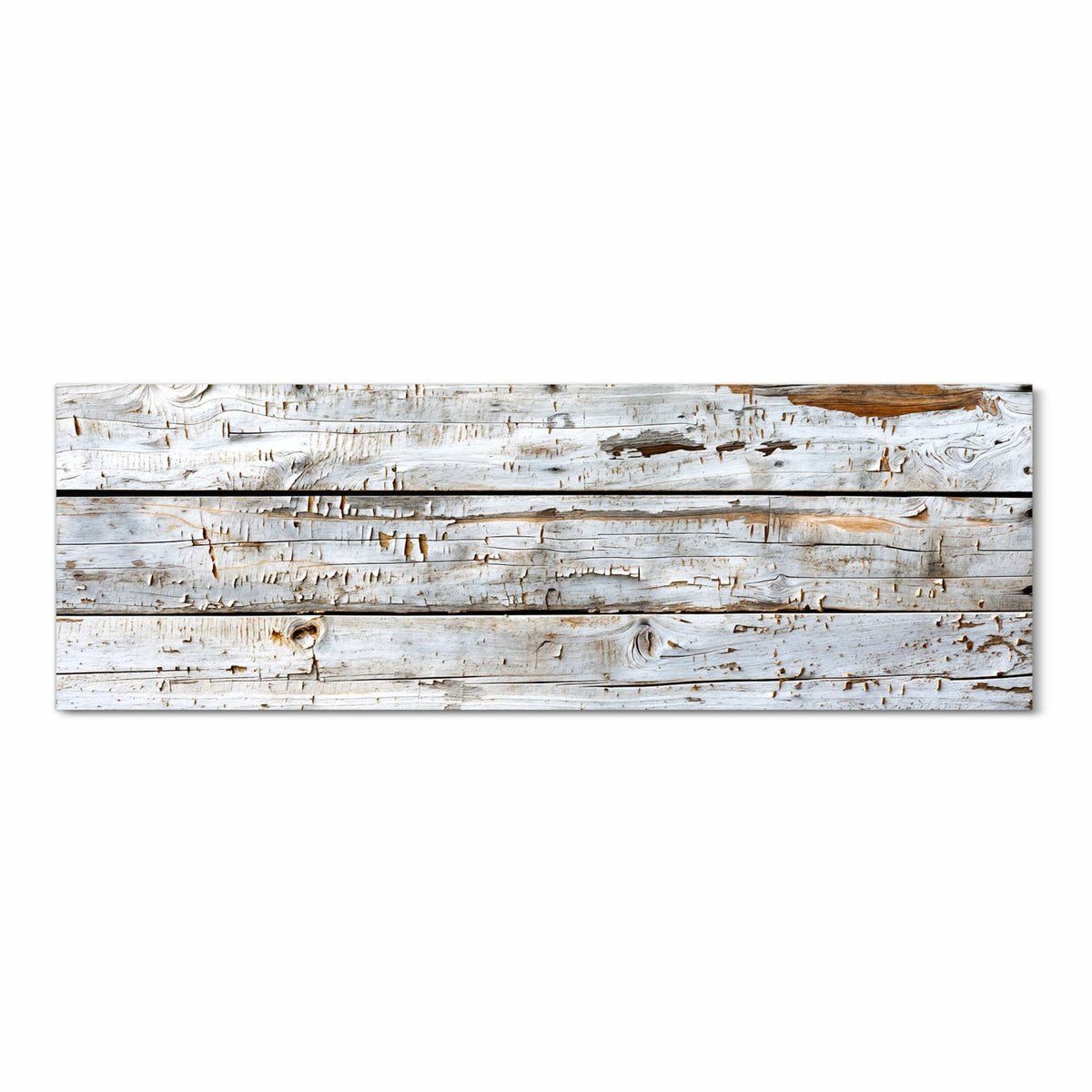 Flacher waschbarer Küchenteppich mit Motiv Holzbretter von Verwitterte in Frontansicht