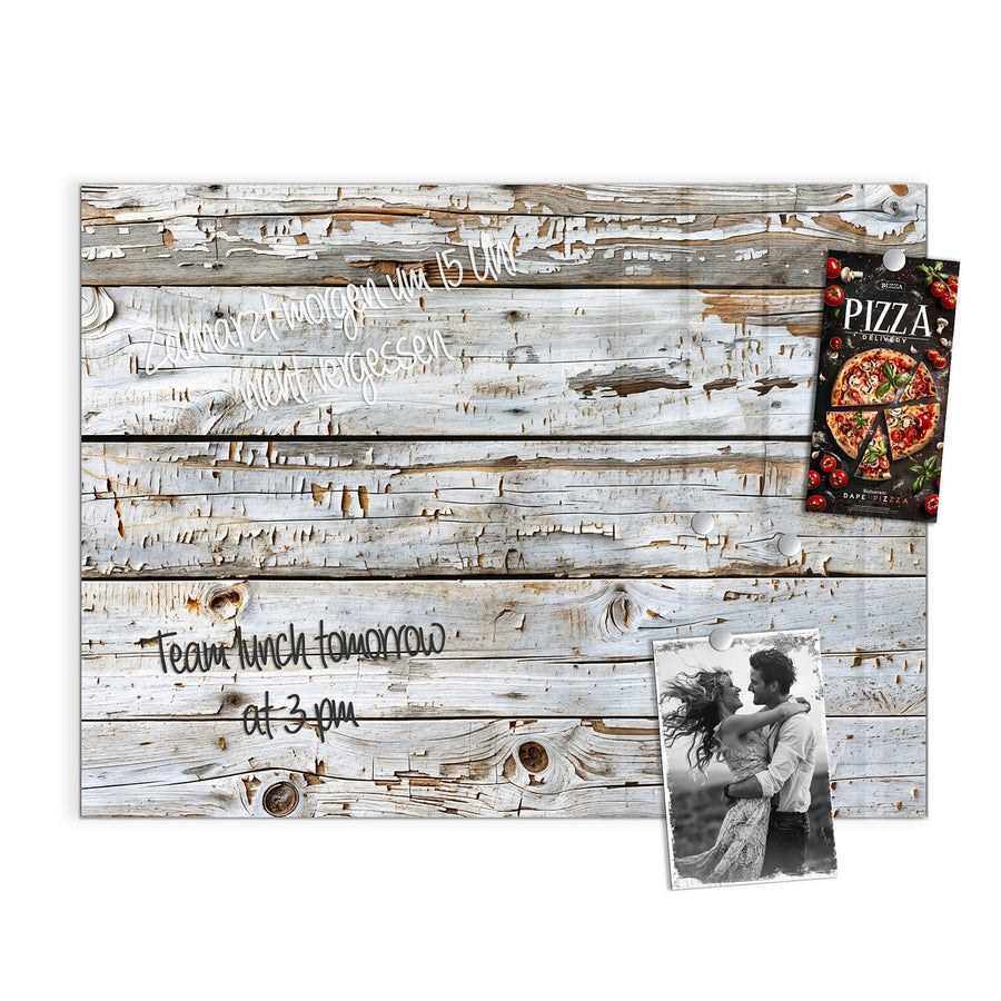 Maße Magnettafel - Weiße Holzpatina