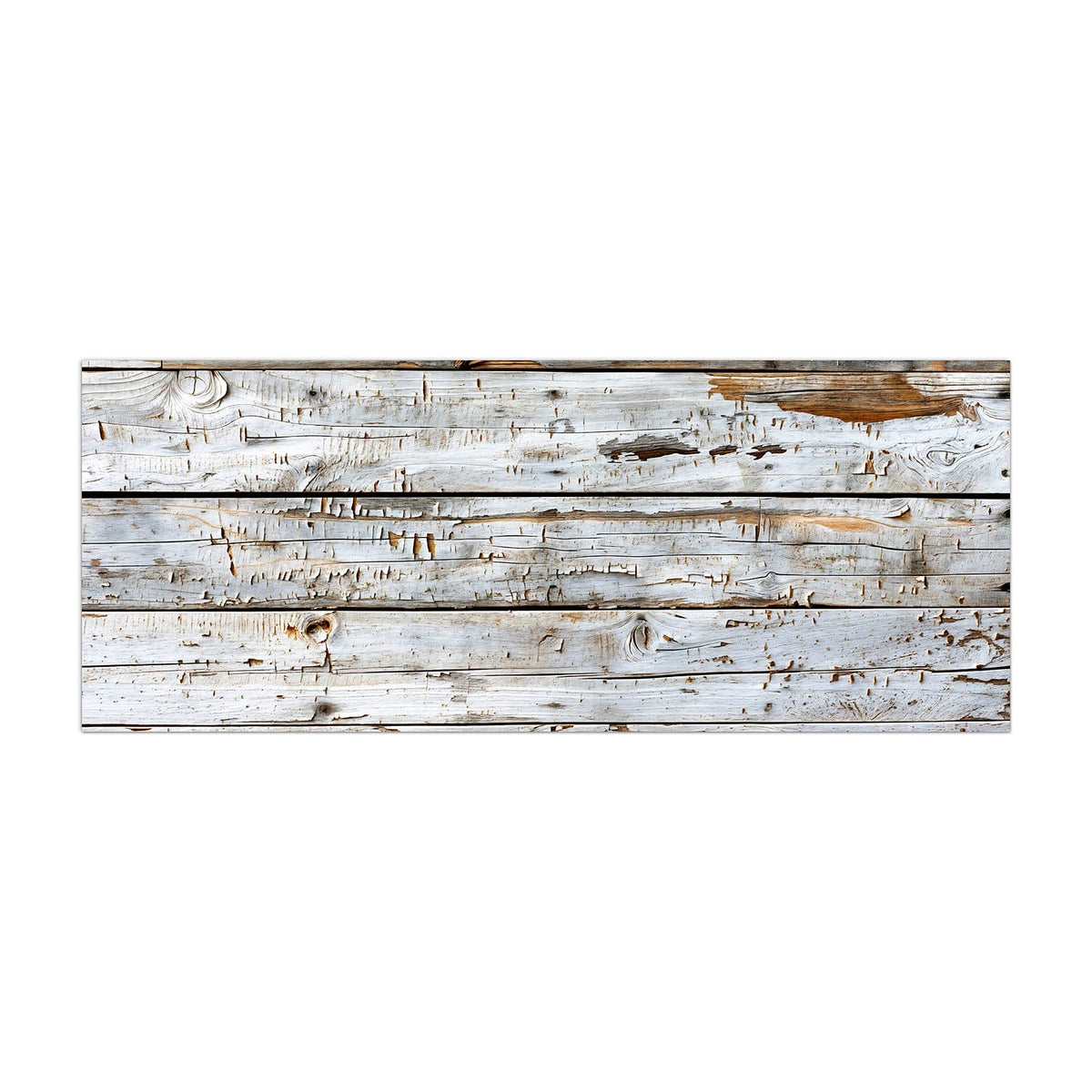 Küchenrückwand aus Glas Weiße Holzpatina im Hochformat, Motiv bildfüllend von vorn