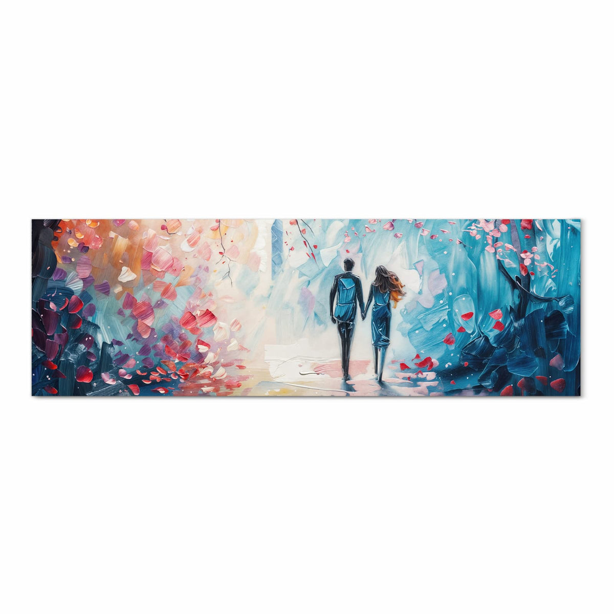 Rutschfester Küchenteppich mit Motiv Herbstlicher Spaziergang in Frontansicht für Trittkomfort