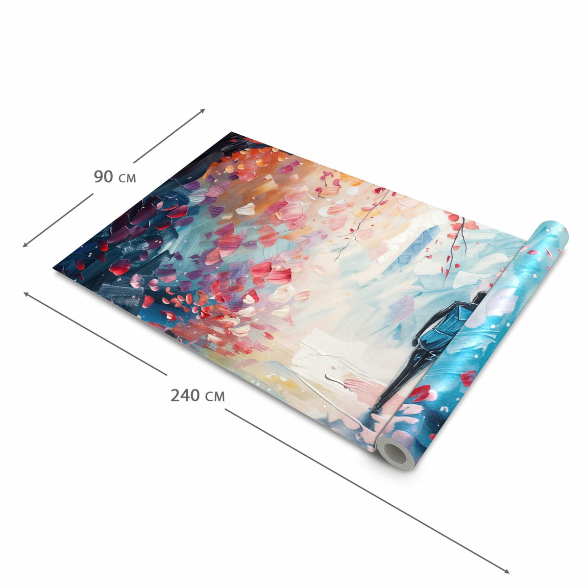Komfortabler Küchenläufer nach Maß mit Motiv Herbstlicher Spaziergang in der Größe 80x280 cm