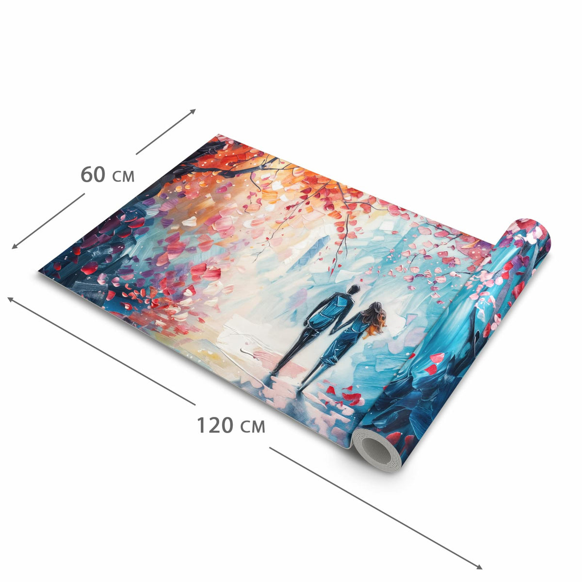 Zeitsparender großer Küchenteppich mit Motiv Herbstlicher Spaziergang in der Größe 80x280 cm