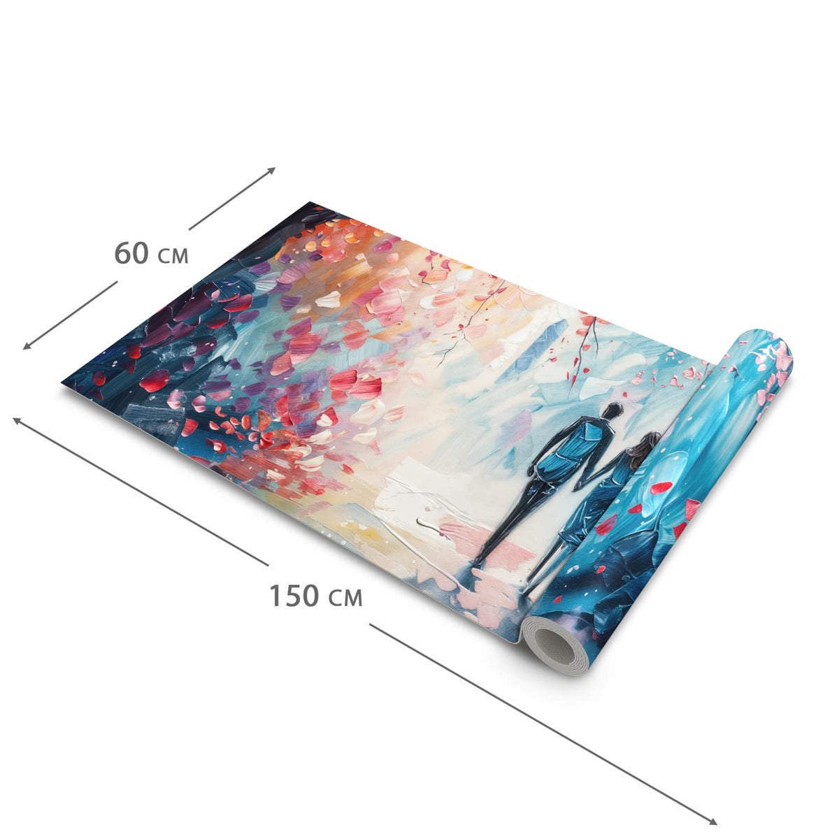 Geräuschdämpfender rutschfester Küchenteppich mit Motiv Herbstlicher Spaziergang in der Grösse 80x280 cm