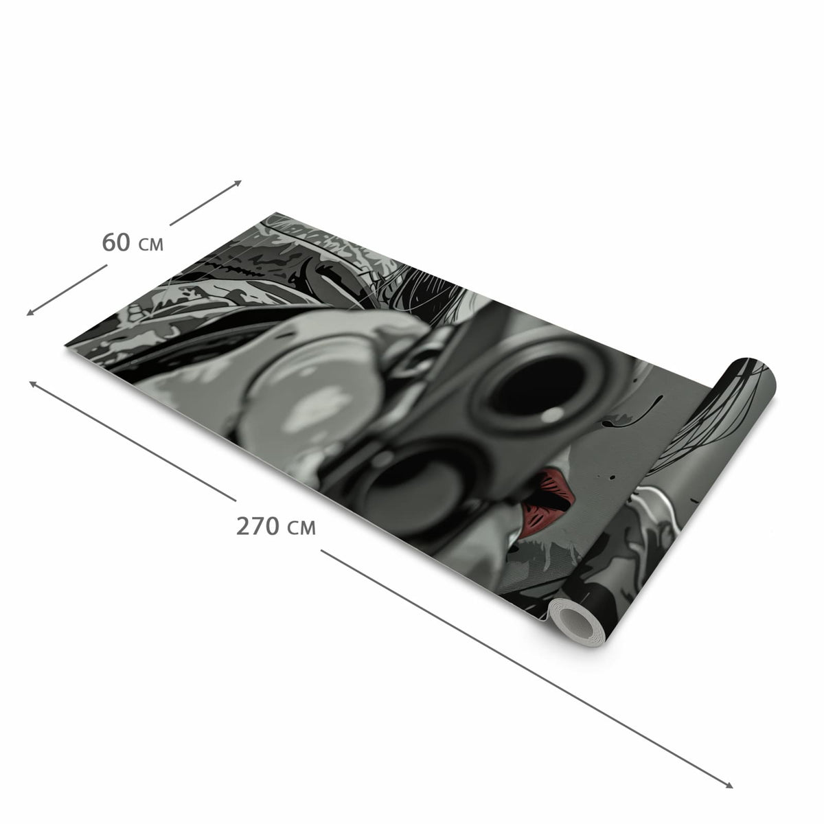 Langlebiger Bodenläufer mit Motiv Blick Durch Schusswaffe in der Grösse 80x250 cm
