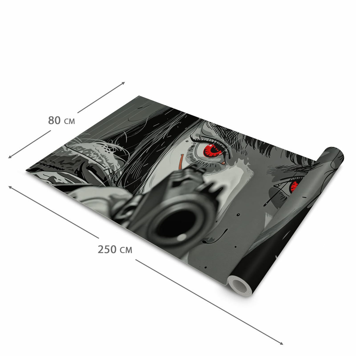 Organisierender Küchenläufer mit Motiv Blick Durch Schusswaffe in der Grösse 80x250 cm
