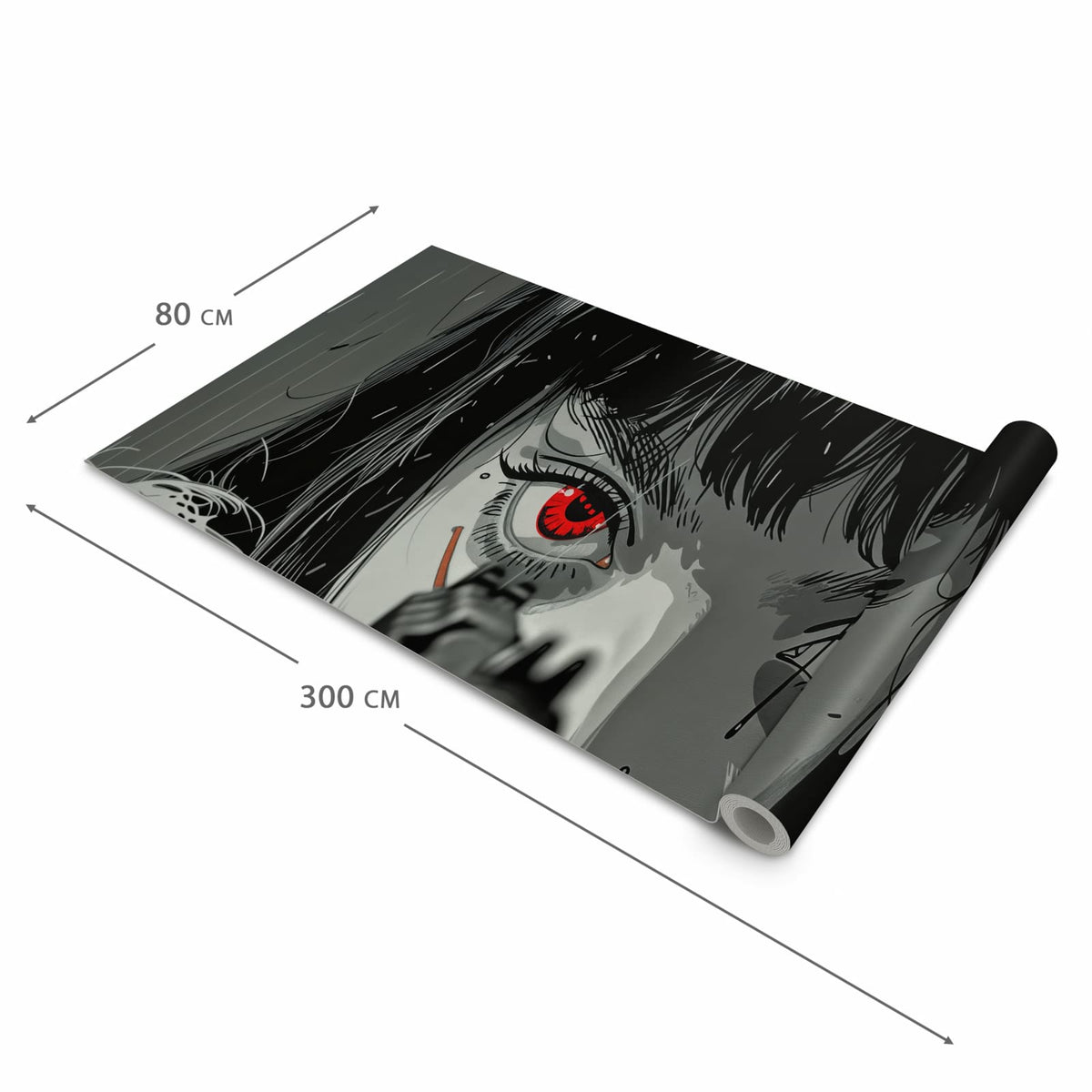 Farbbeständiger Küchenteppich mit Motiv Blick Durch Schusswaffe in der Größe 80x280 cm