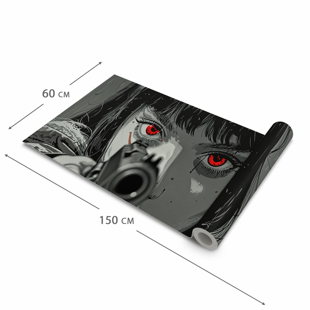 Hygienischer Teppich fürs Esszimmer mit Motiv Blick Durch Schusswaffe in der Grösse 80x250 cm