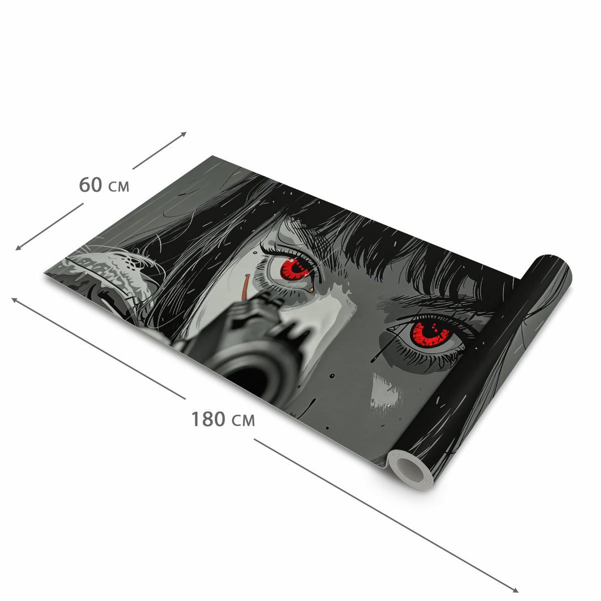 Strapazierfähiger waschbarer Teppich Esstisch mit Motiv Blick Durch Schusswaffe in der Größe 80x250 cm