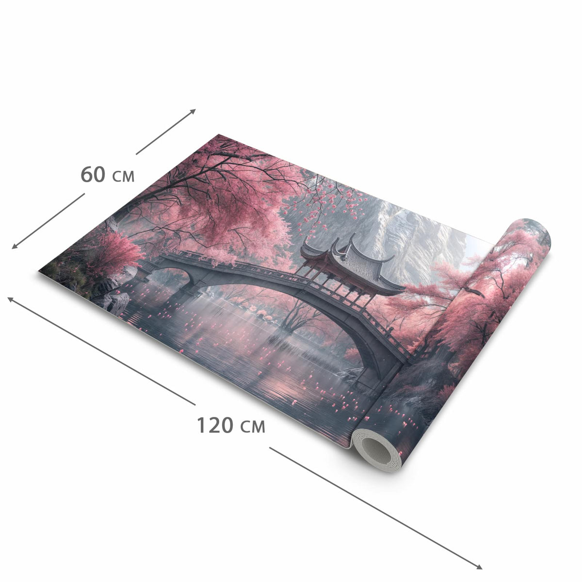 Abriebfester Küchenläufer mit Motiv Japanischer Garten in der Grösse 80x250 cm