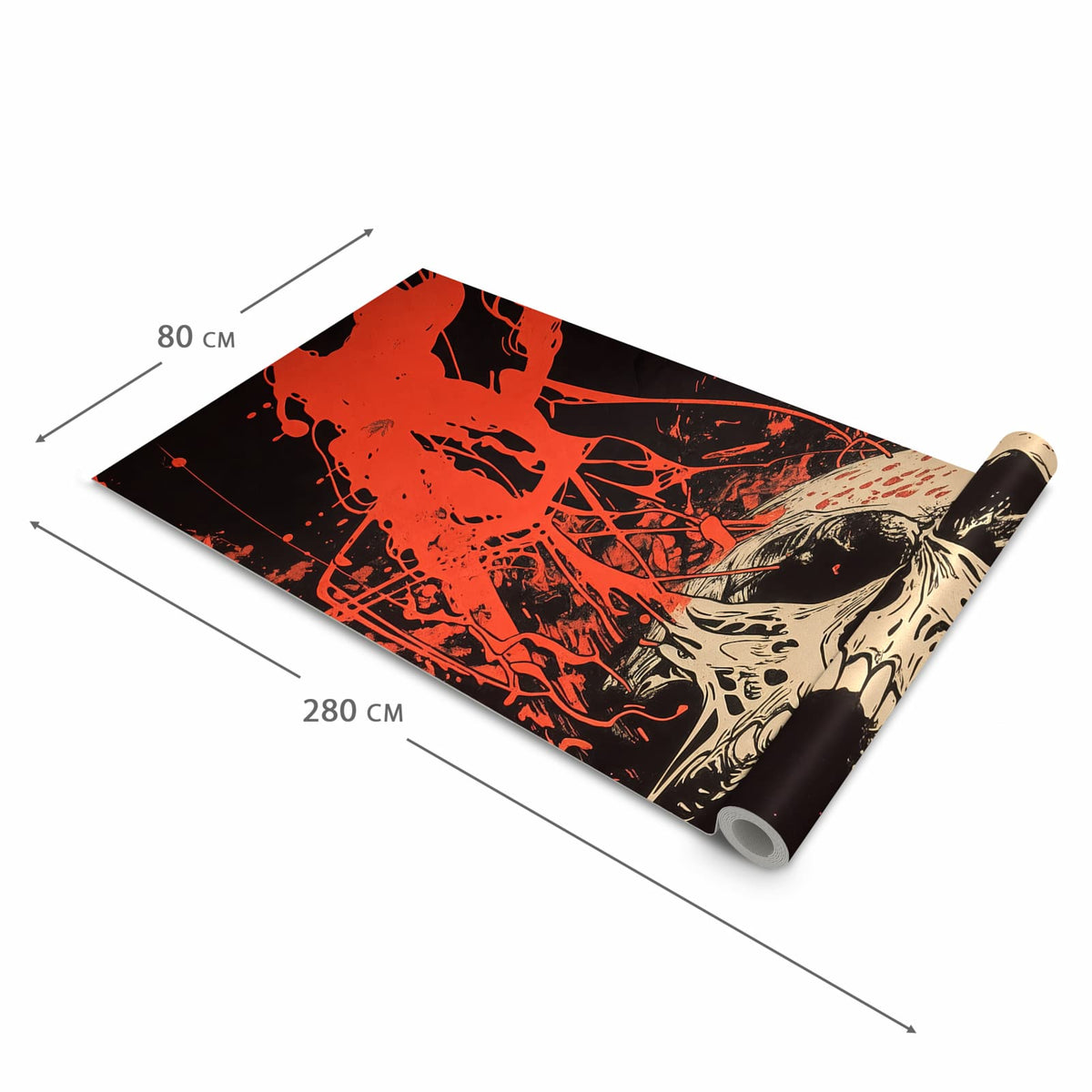 Formstabiler Küchenteppich mit Motiv Schreiendes Schädel in der Grösse 80x250 cm