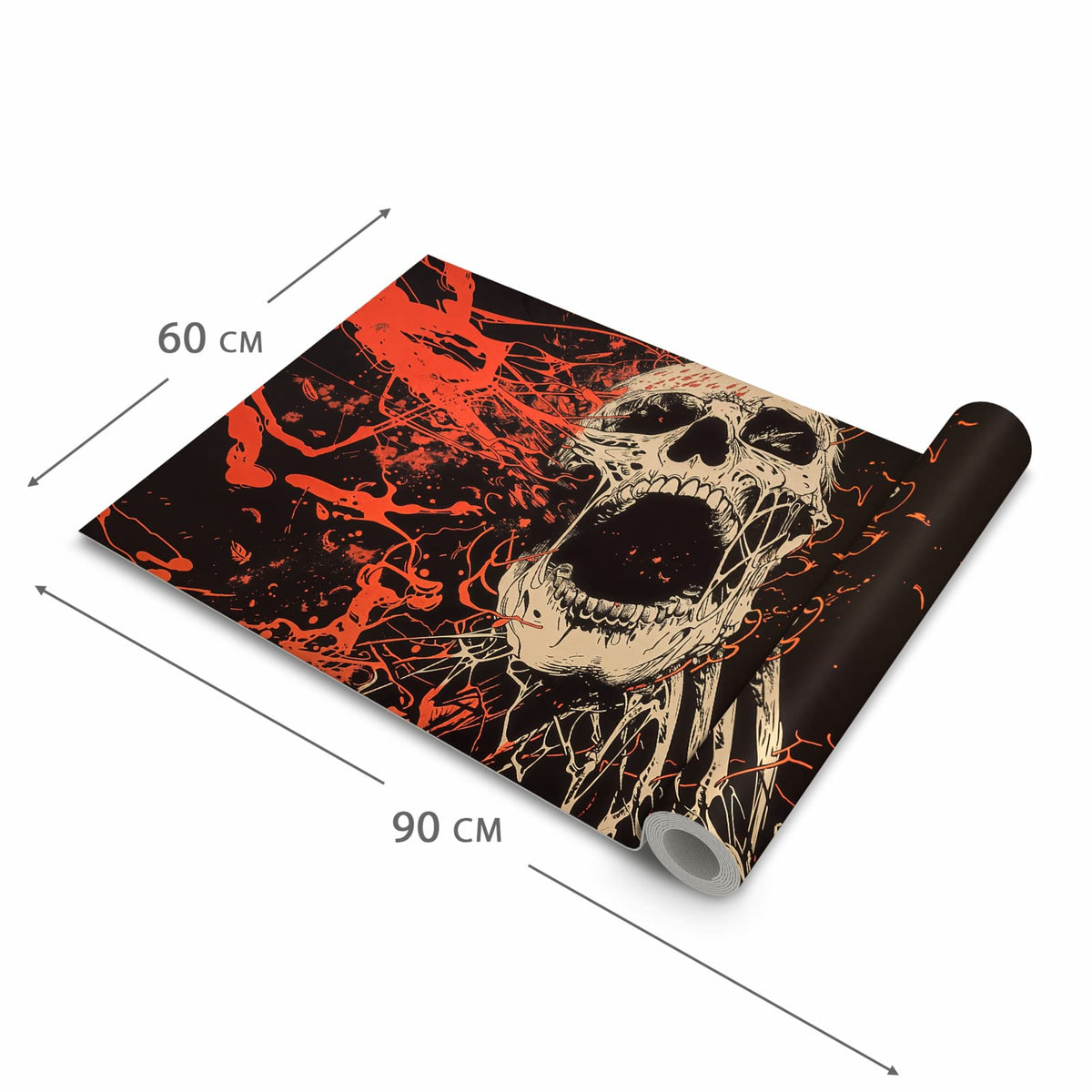 Küchenteppich mit Motiv Schreiendes Schädel in der Grösse 80x250 cm für Ordnung & Übersicht