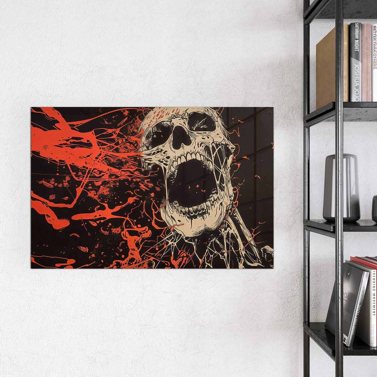9 Größen – von 30 × 30 bis 120 × 90 cm – Magnettafel - Schreiender Schädel