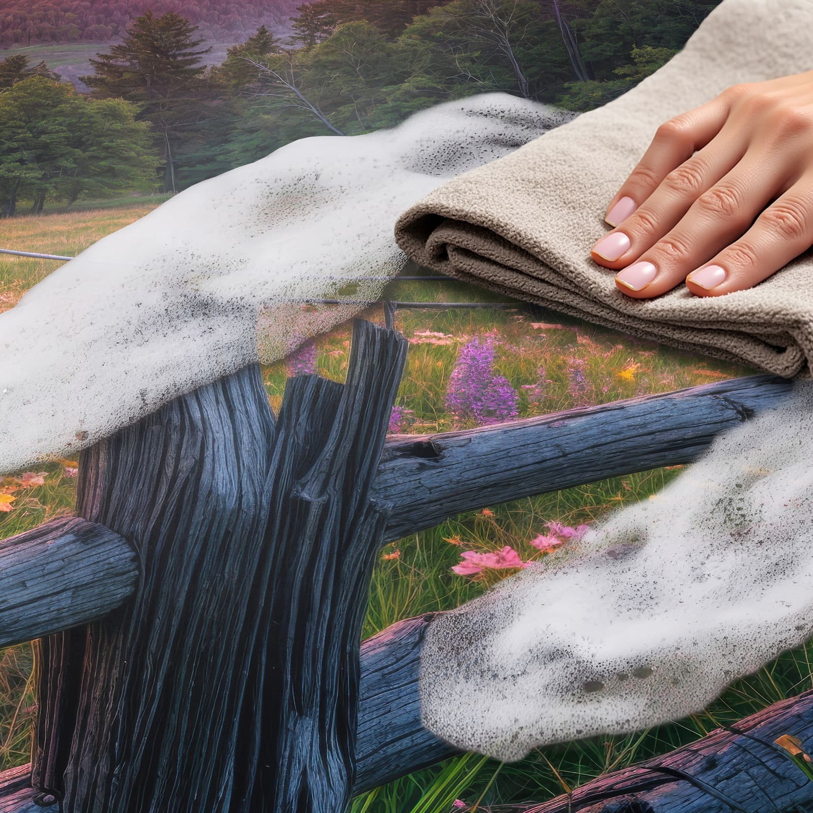 Waschbarer Küchenläufer mit Motiv Wiese von Sonnenuntergang, einfach zu reinigen und langlebig