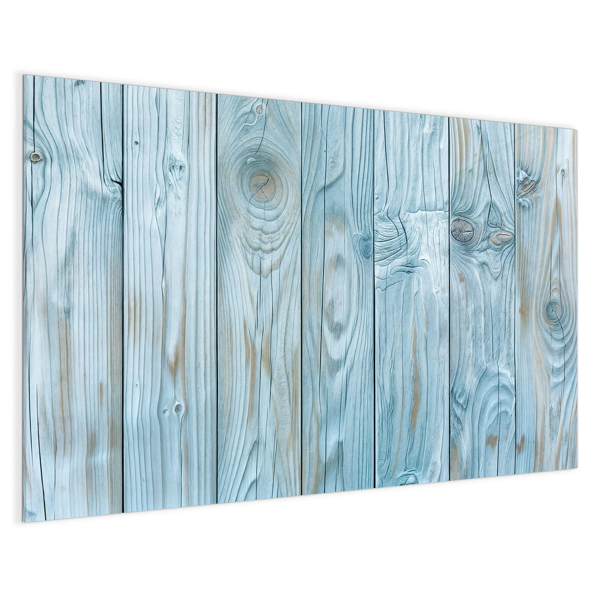 4 mm Glas statt lackiertem Blech – Magnettafel - Hellblaue Holzbretter