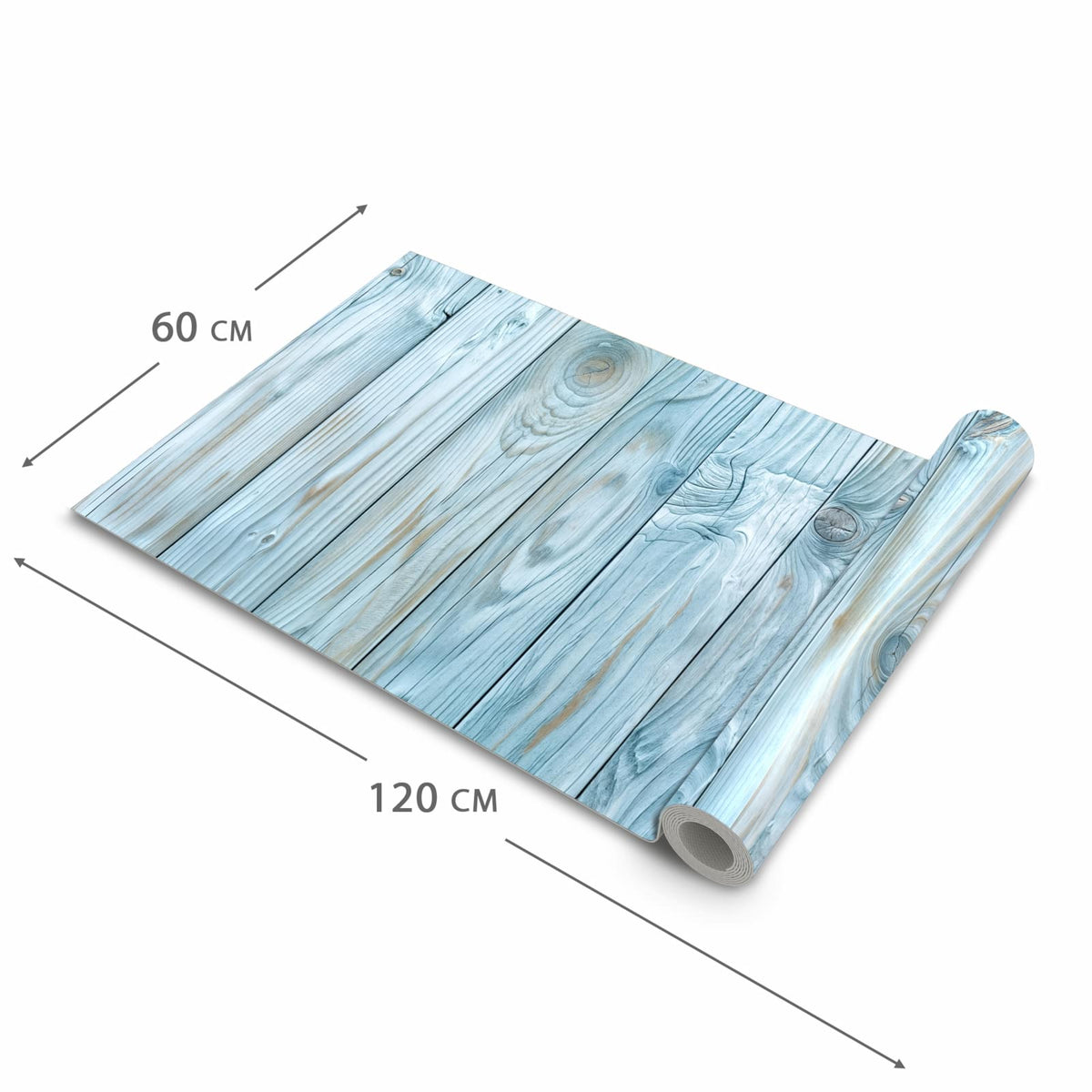 Feuchtigkeitsresistenter Küchenteppich mit Motiv Holzbretterdekor in der Grösse 60x90 cm