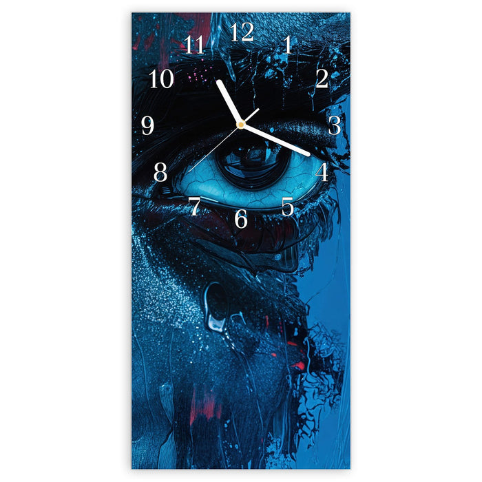 Wanduhr Blick ins Unbekannte aus Glas – Hochformat 30 × 60 cm mit Ziffernblatt Klassisch