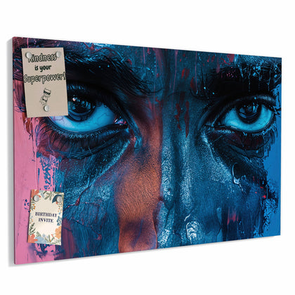 Metall Magnettafel mit dem Motiv Gemaltes Auge in Blau