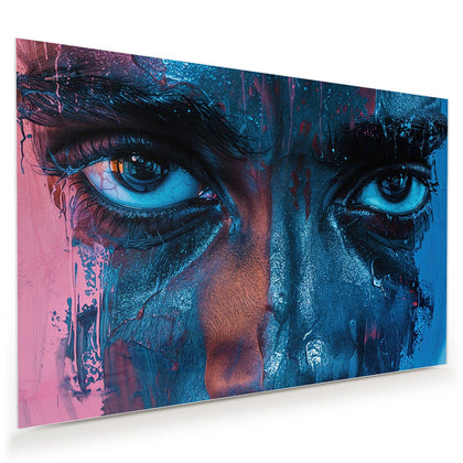 Wandbild mit dem Motiv Gemaltes Auge in Blau