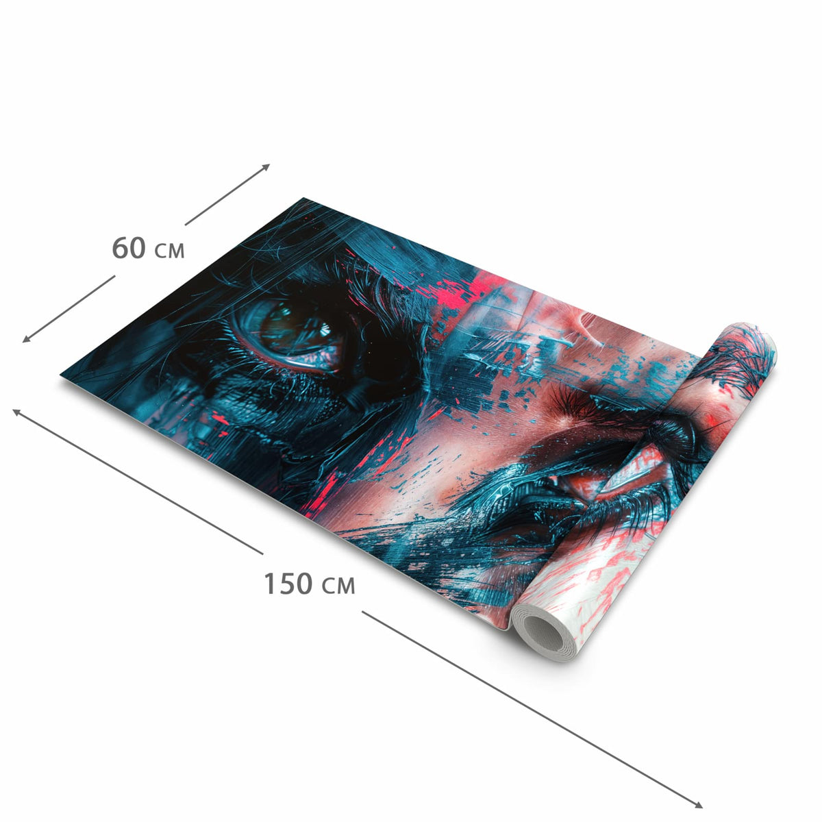 Rutschfester Küchenläufer mit Motiv Kunstvolle Augen in der Grösse 60x240 cm