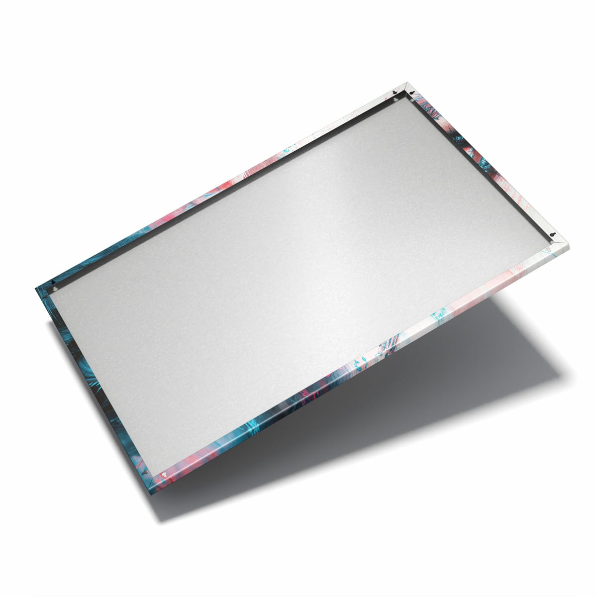 Nur 7 mm – liegt eng an der Wand – Metall Magnettafel - Auge in Blau und Rot