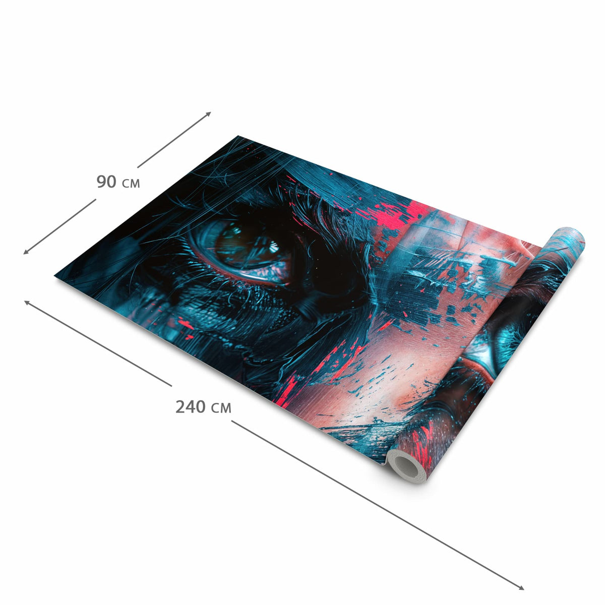 Bodenschonender Küchenteppich mit Motiv Kunstvolle Augen in der Grösse 60x270 cm