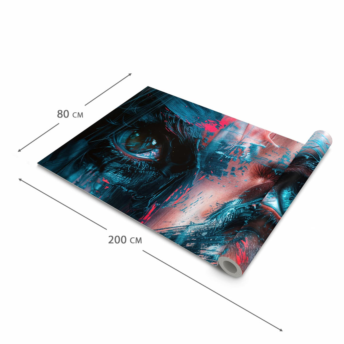Langlebiger waschbarer Küchenläufer mit Motiv Kunstvolle Augen in der Grösse 60x270 cm