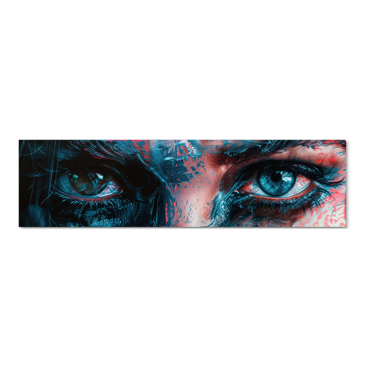 Dünner Küchenteppich mit Motiv Kunstvolle Augen in Frontansicht für Ordnung & Übersicht