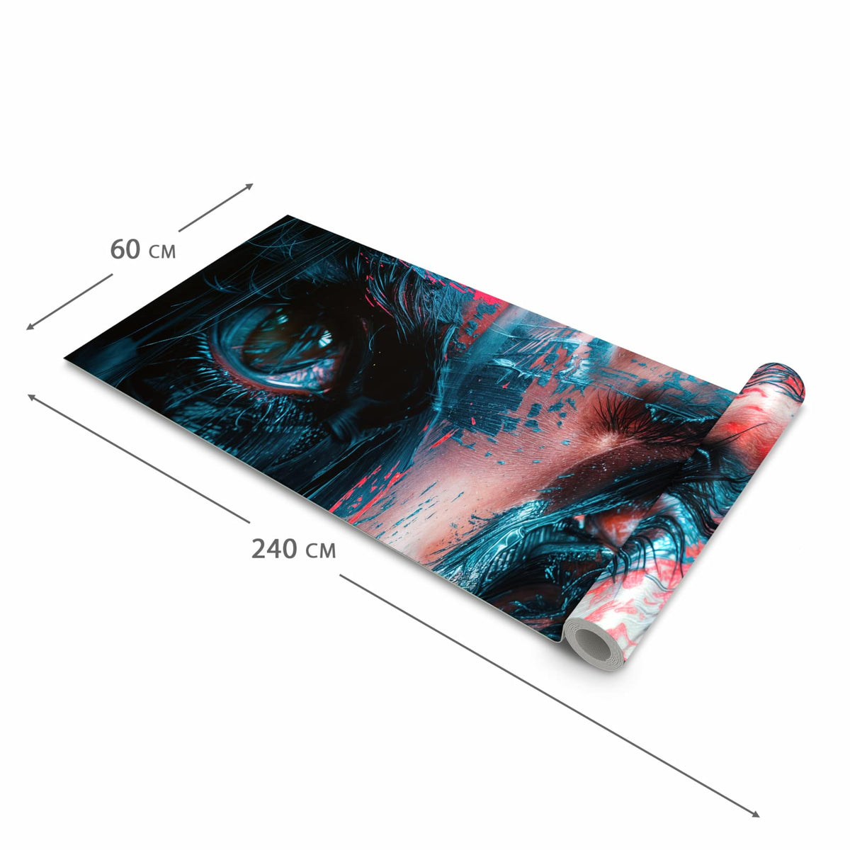 Küchenläufer mit angenehmer Haptik und Motiv Kunstvolle Augen in der Grösse 60x270 cm