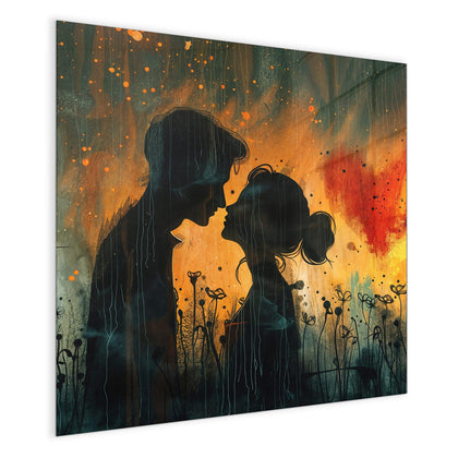 Magnettafel mit dem Motiv Liebespaar mit Herz