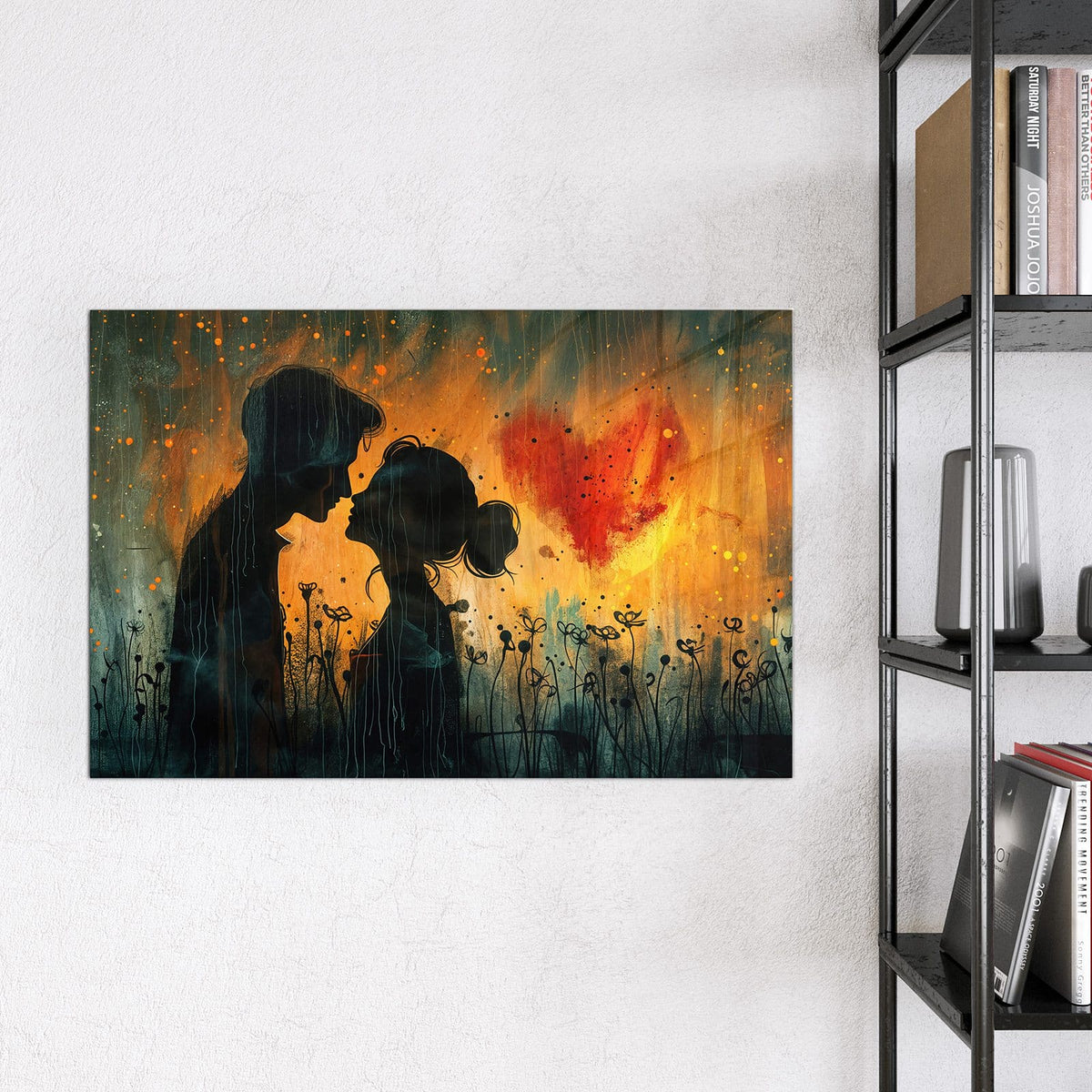 9 Größen – von 30 × 30 bis 120 × 90 cm – Magnettafel - Liebespaar mit Herz
