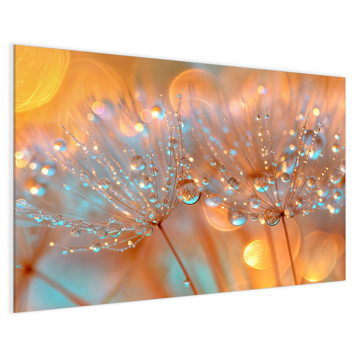 4 mm Glas statt lackiertem Blech – Magnettafel - Pusteblume im Tau