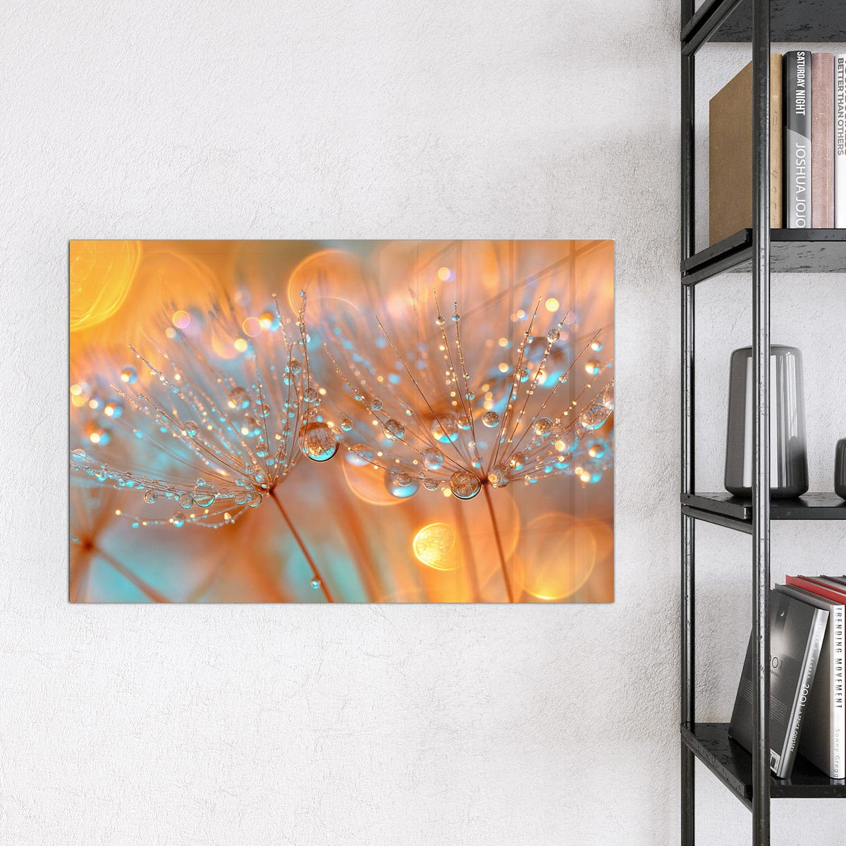 Magnettafel - Pusteblume im Tau – Pusteblumen mit funkelnden Tautropfen