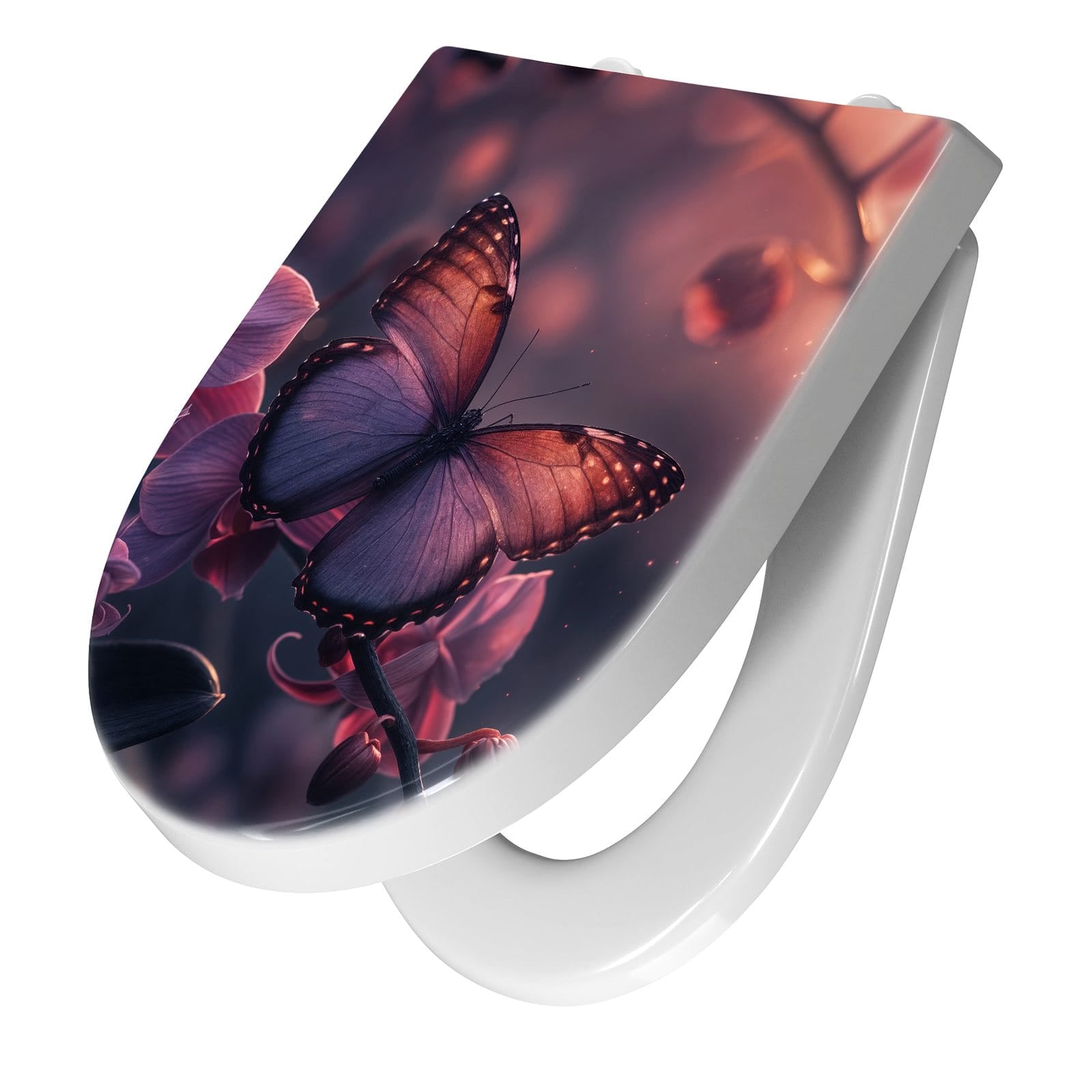 WC-Sitz mit Absenkautomatik Schmetterling Blüte
