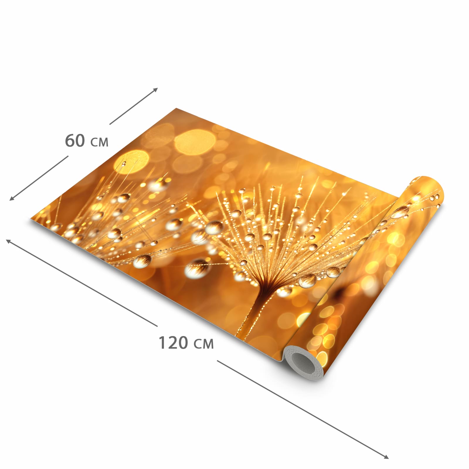 Komfortabler Küchenläufer mit Motiv Löwenzahn Tropfen in der Grösse 60x240 cm